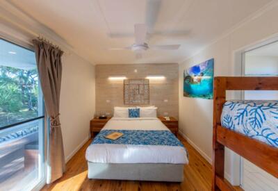 Vue intérieure d'un bungalow sur Lady Elliot Island